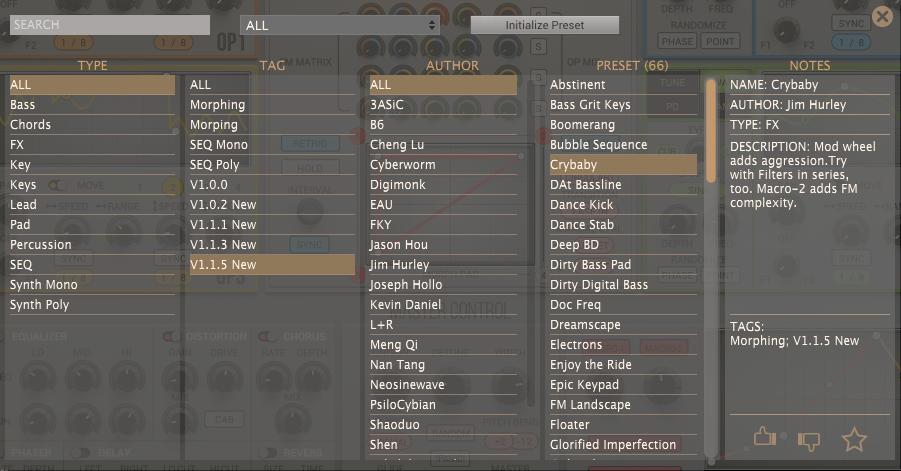 New presets tag